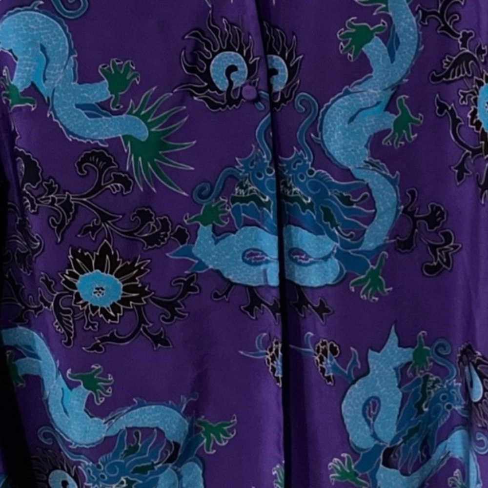 SILK Diane Von Furstenberg Watercolor‎ Art To Wear Relaxed Tunic Blouse Small - Picture 4 of 11